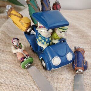 Boston Warehouse Spreaders Resin Golf Cart With Golf Bag Set Of 6